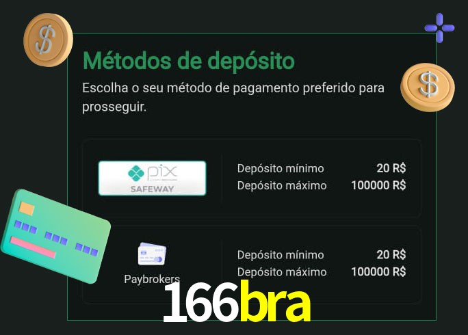 O cassino 166bra oferece uma grande variedade de métodos de pagamento